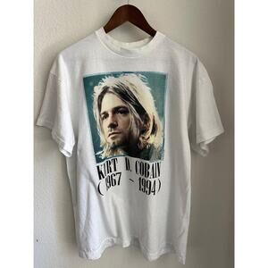 Kurt Cobain (1967-1994) Memorial Reprint T-shirt Giant Tag Single Stitch